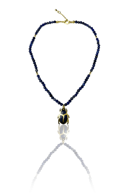 Choker petra escarabajo azul